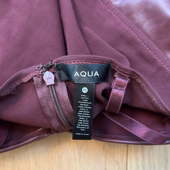 AQUA Maroon Corset Style Leather Bodysuit Size XS - Picture 6 of 6